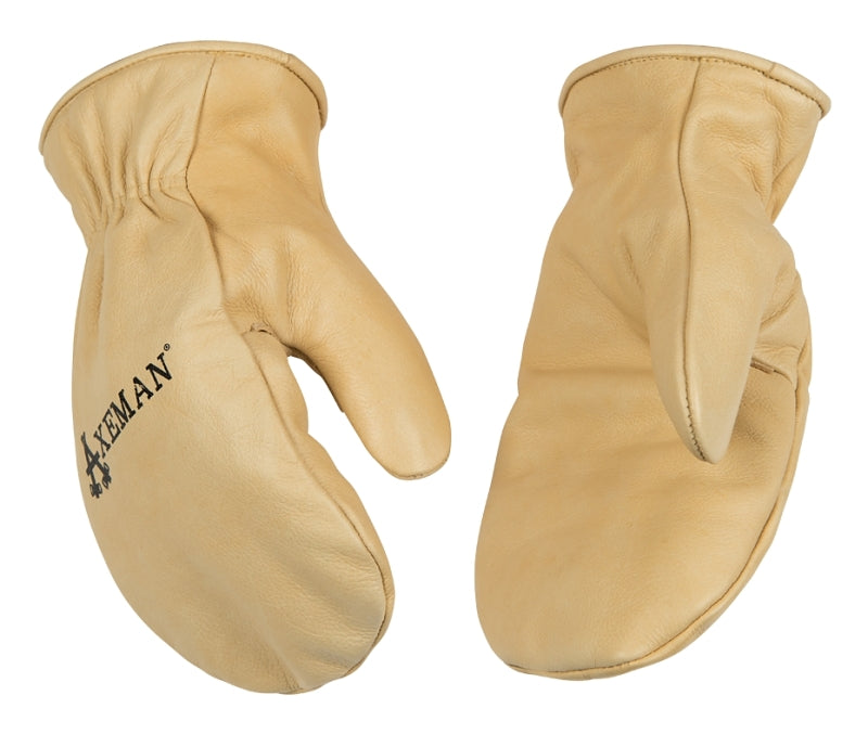 Axeman 1930-L Safety Gloves, Men's, L, Wing Thumb, Easy-On Cuff, Cowhide Leather, Tan