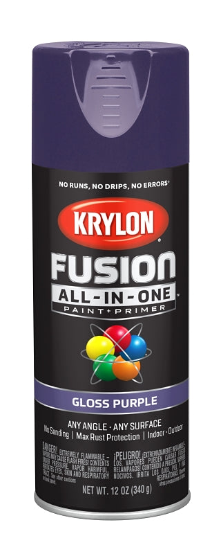 Krylon K02719007 Spray Paint, Gloss, Purple, 12 oz, Can