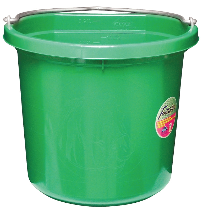 Fortex-Fortiflex FB-120 Series FB-120GR Bucket, 20 qt Volume, Rubber/Polyethylene, Green