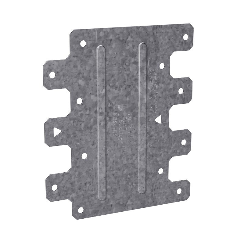 Simpson Strong-Tie LTP LTP5 Lateral Tie Plate, 4-1/2 in W, 5-1/8 in H, Steel, Galvanized/Zinc