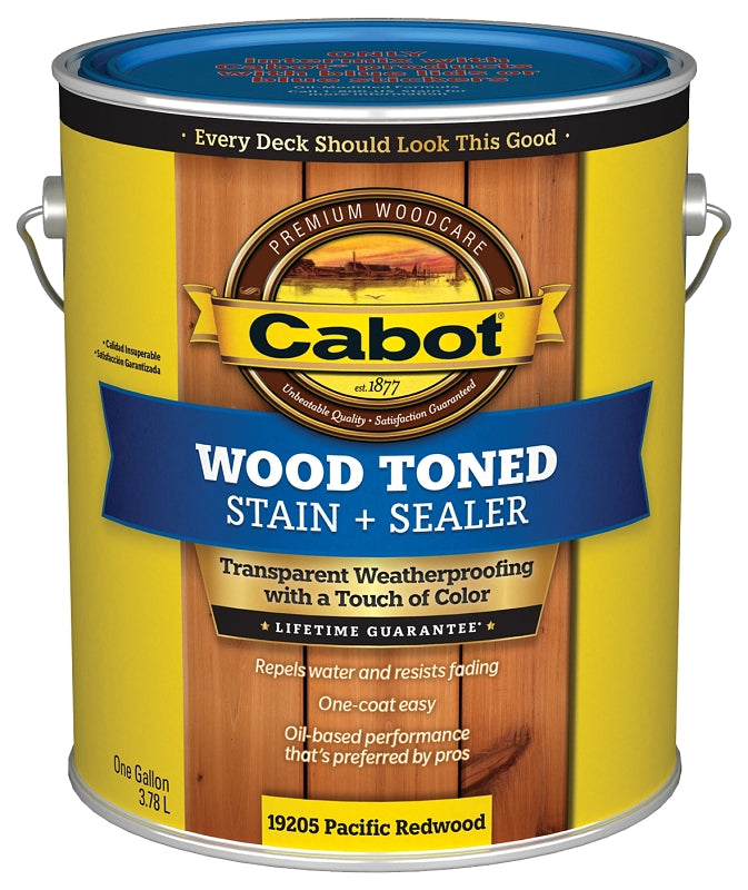 Cabot 19200 Series 140.0019205.007 Exterior Stain, Wood Toned, Pacific Redwood, Liquid, 1 gal, Can