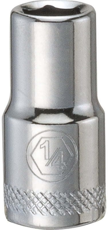 DeWALT DWMT86024OSP Hand Socket, 1/4 in Socket, 1/4 in Drive, 6-Point, Vanadium Steel, Polished Chrome