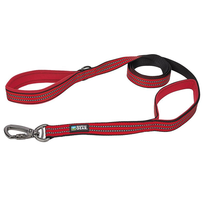 Guardian Gear ZA5172 06 83 Reflective Dog Leash, 6 ft L, Nylon Line, Red, Fastening Method: Snap