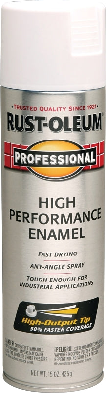 Rust-Oleum 7590838 Enamel Spray Paint, Flat, White, 15 oz, Can