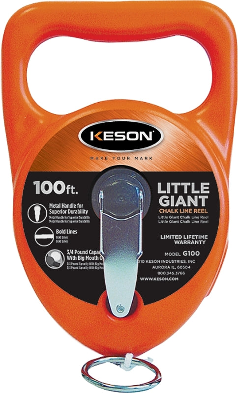 Keson G100 Chalk Line Reel, 100 ft L Line