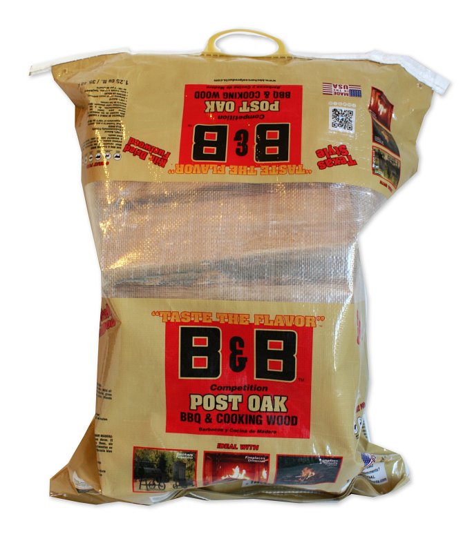 B & B Charcoal 00117 Cooking Log, Post Oak, Wood, 90 min Burn Time, 1.25 cu-ft