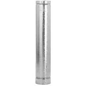 Selkirk 4RV-12 Type B Gas Vent Pipe, 4 in OD, 12 in L, Galvanized Steel