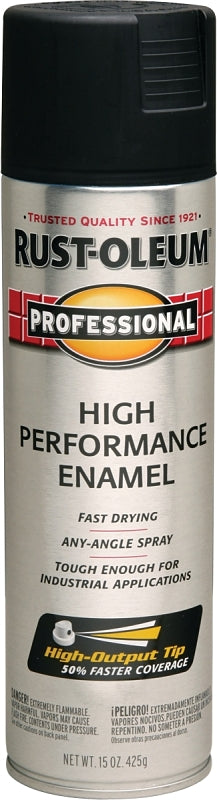 Rust-Oleum 7578838 Enamel Spray Paint, Flat, Black, 15 oz, Can