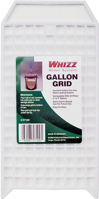 Whizz 57100 Bucket Grid, Plastic, White, For: Whizz 2 in and 4 in Rollers, 1 gal Can