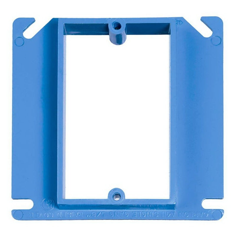 Carlon A411RR Electrical Box Cover, 4 in L, 4 in W, Square, PVC, Blue