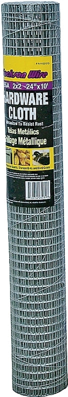 Jackson Wire 11 03 15 13 Hardware Cloth, 10 ft L, 24 in W, 19 Gauge, 1/2 x 1/2 in Mesh, Galvanized