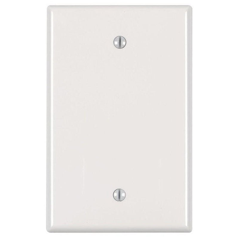 Leviton PJ13-I Blank Wallplate, 3-1/8 in L, 4-7/8 in W, 1/4 in Thick, 1 -Gang, Nylon, Ivory, Box Mounting