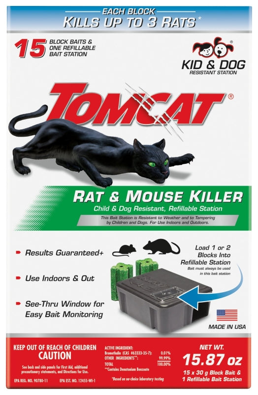 Tomcat 0370910 Refillable Rat Bait Station, Emerald Green