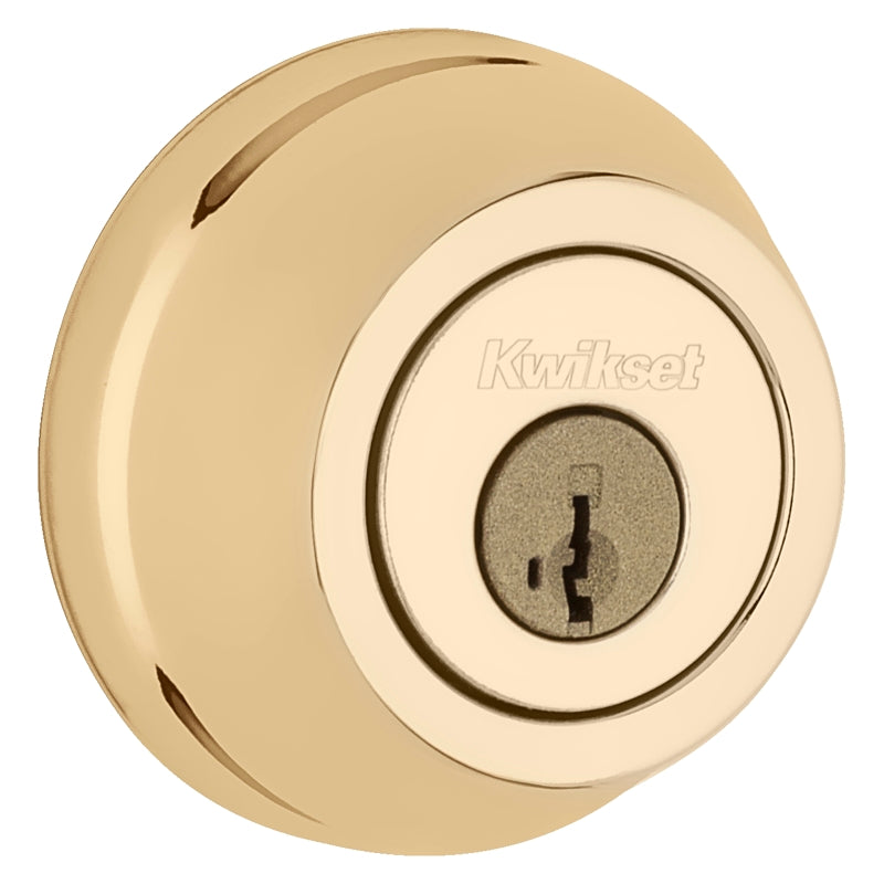 Kwikset 780LO3SMTRCALRCSK Deadbolt, Alike Key, Steel, Polished Brass, 2-3/8 to 2-3/4 in Backset, K3/SMT Keyway