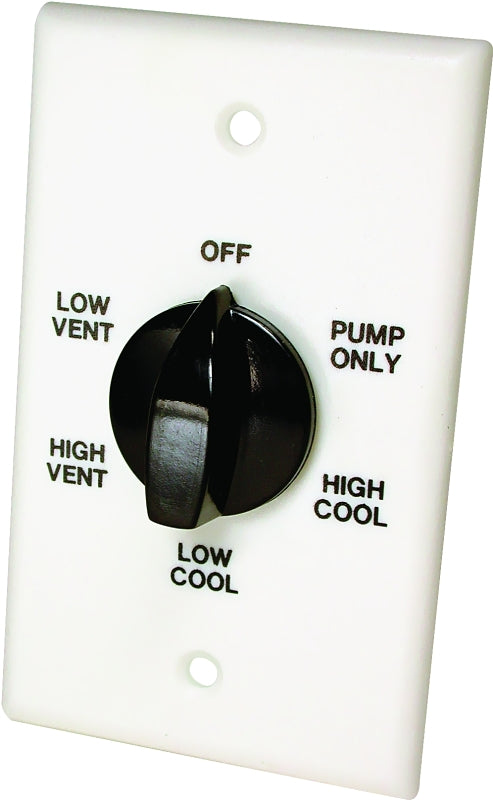 Dial 7112 Wall Switch, 2-Speed, Plastic, White, For: Evaporative Cooler Purge Systems