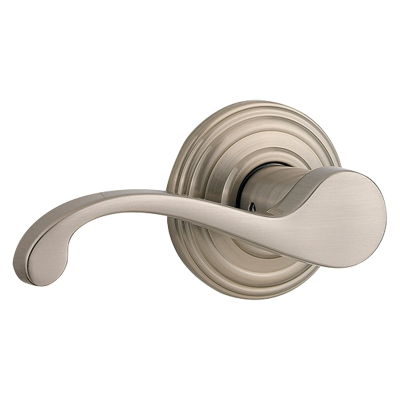 Kwikset Signature Series 720CHL15RCLRCSBBP Passage Lever, Non-Locking Lock, Satin Nickel, Knob Handle, Zinc, Residential