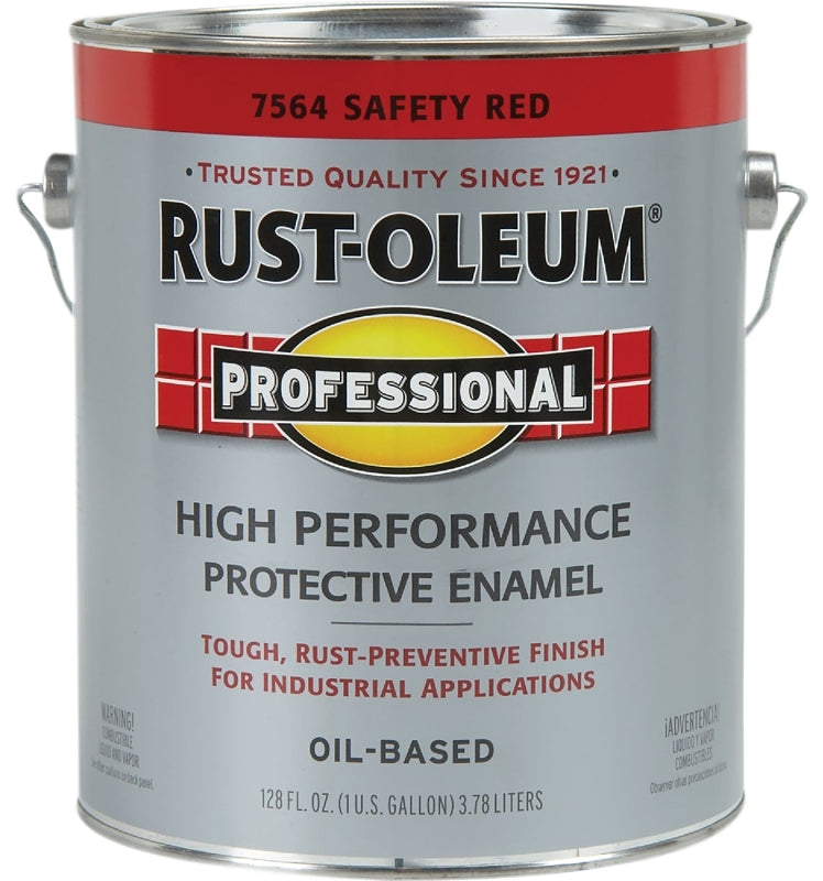 Professional 7564402 Enamel Paint, Oil, Gloss, Safety Red, 1 gal, Can, 230 to 390 sq-ft/gal Coverage Area