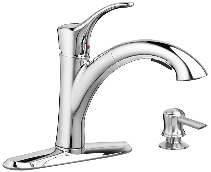 American Standard Mesa 9015.101.002 Pull-Out Kitchen Faucet with Soap Dispenser, 1.8 gpm, 1-Faucet Handle, Swivel Spout