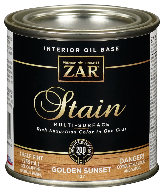 ZAR 12706 Wood Stain, Golden Oak, Liquid, 0.5 pt, Can