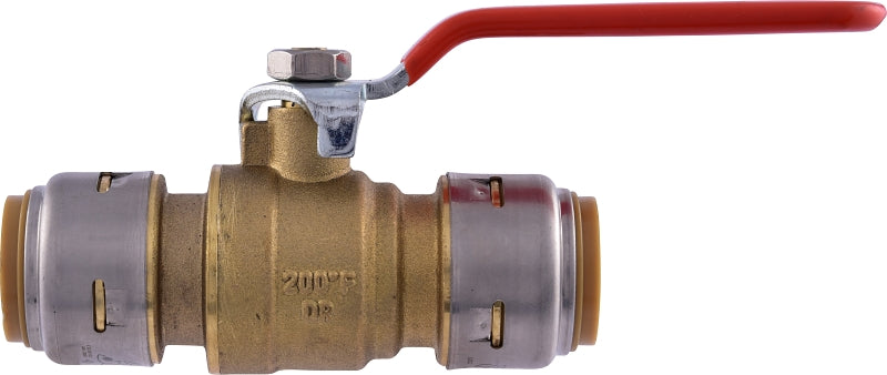 SharkBite UR22185 Ball Valve, 3/4 in Connection, Push-Fit, 250 psi Pressure, Brass Body