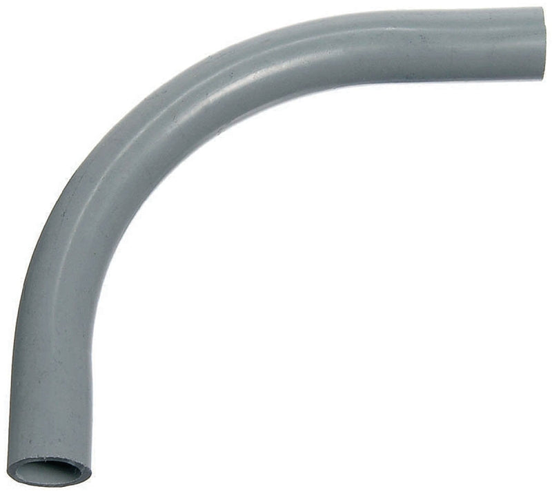 Carlon UA9FL Conduit Elbow, 90 deg Angle, 3 in Plain End, PVC, Gray