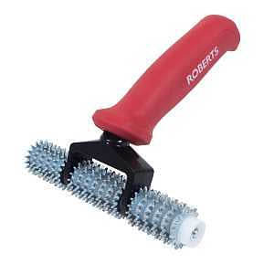 Roberts 10-169 Star Wheel Carpet Seam Roller, 4 in Dia Roller, Steel Roller, Soft-Grip Handle, Rubber Handle