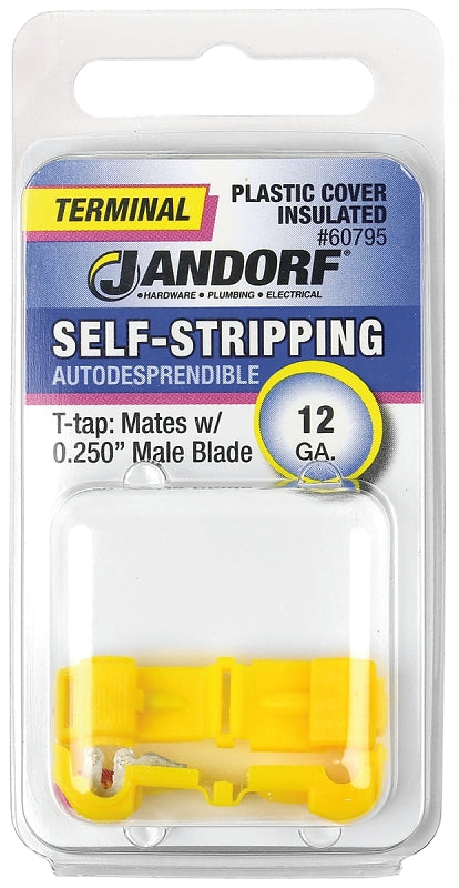 Jandorf 60795 Terminal, 12 AWG Wire, Plastic Insulation, Copper Contact, Yellow