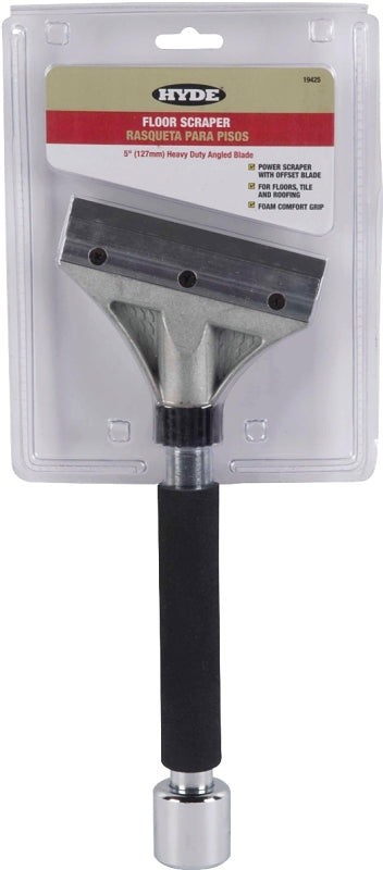 Hyde 19425 Hammer Scraper, 5 in W Blade, Carbon Steel Blade, Foam-Grip Handle, Rubber Handle