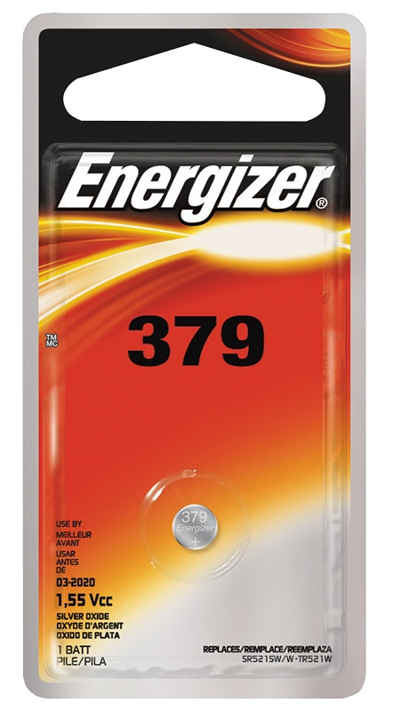 Energizer 379BPZ Coin Cell Battery, 1.5 V Battery, 14 mAh, 379 Battery, Silver Oxide