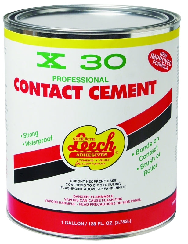 Leech Adhesives X-30 X30-79 Contact Cement, Clear, 1 gal Can