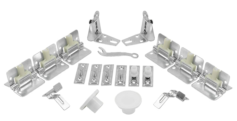 Renin BF1700-07200-BW Hardware Track Set, 72 in L Track, Steel, For: 3/4 to 1-3/4 in THK Bi-Fold Doors