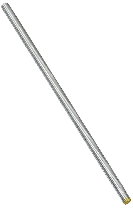 Stanley Hardware N179-606 Threaded Rod, 3/8-16 Thread, 72 in L, A Grade, Steel, Zinc, UNC Thread