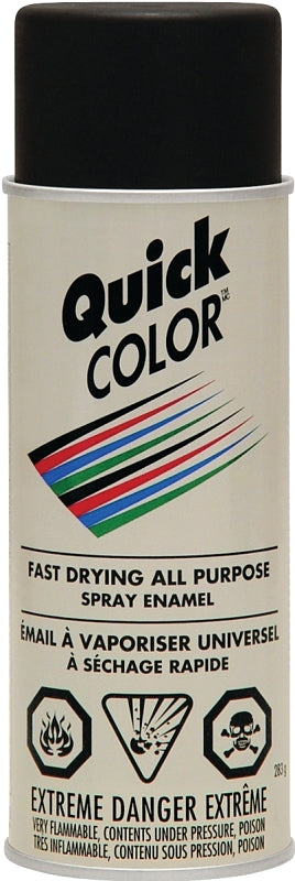 Rust-Oleum J2853830 Enamel Spray Paint, Flat, Black, 10 oz, Can