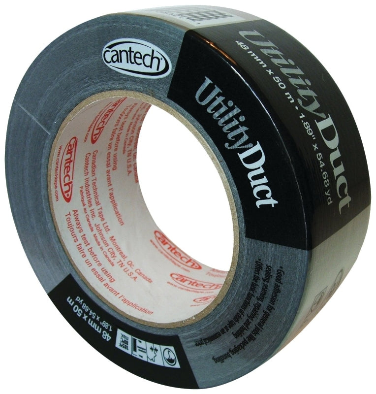 Cantech Utility 383 Series 383-21 Duct Tape, 50 m L, 48 mm W, Polyethylene Backing, Gray