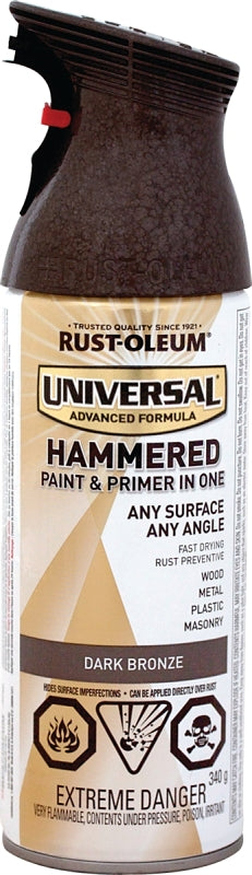 Rust-Oleum 264665 Hammered Spray Paint, Hammered Gloss, Dark Bronze, 340 g, Can