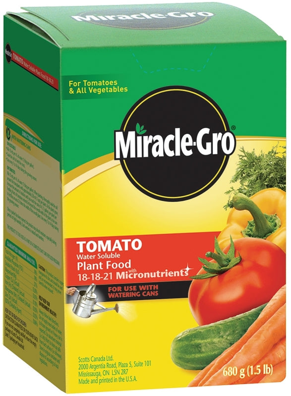 Miracle-Gro 2756510 Water Soluble Tomato Plant Food, 500 g Box, 18-18-21 N-P-K Ratio