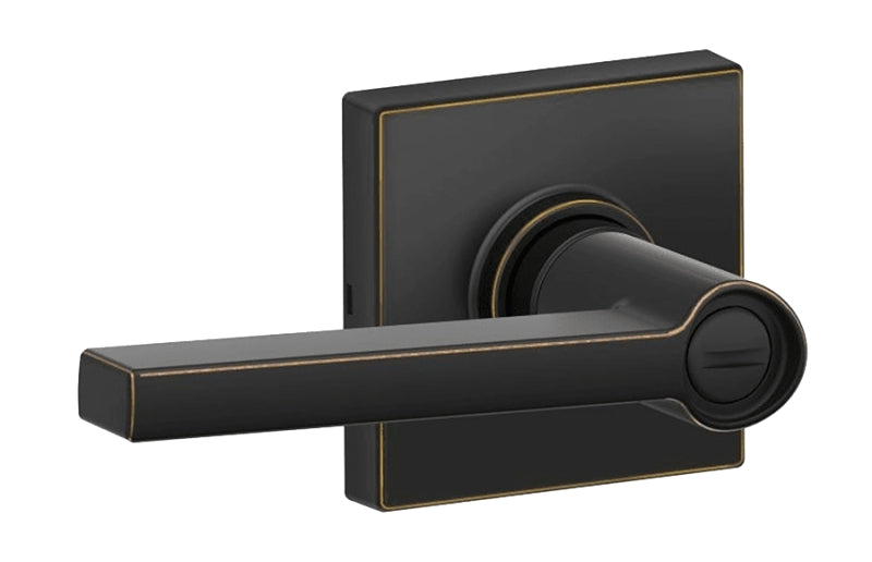 Schlage J Series J40 SOL 716 COL Privacy Lever, Mechanical Lock, Aged Bronze, Metal, Residential, 3 Grade