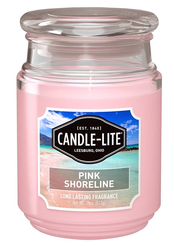 Candle-Lite 32971271 Candle, 18 oz, Pink Shoreline, 110 hr