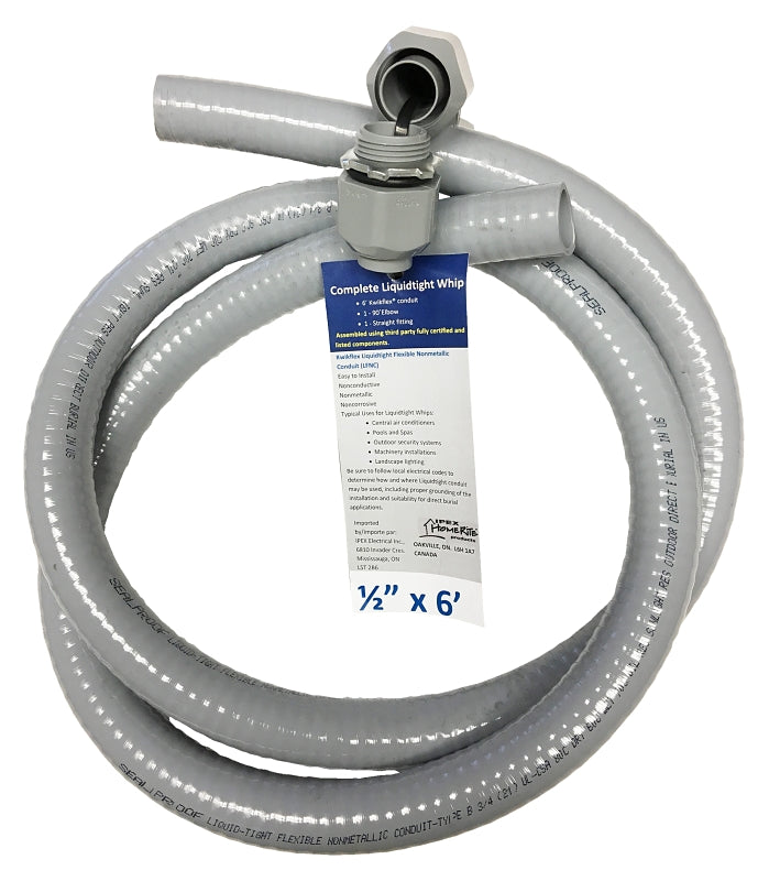 IPEX 65400 Liquidtight Whip, 1/2 in Cable, 6 ft L, PVC