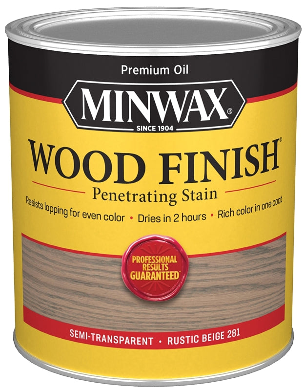 Minwax 701004444 Wood Stain, Rustic Beige, Liquid, 1 qt