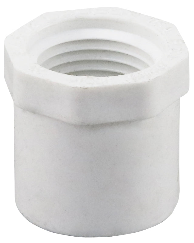 IPEX 435722 Reducing Bushing, 3/4 x 1/2 in, Socket x FPT, PVC, SCH 40 Schedule