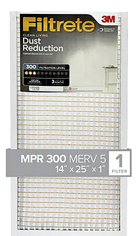 Filtrete 304-4 Air Filter, 25 in L, 14 in W, 5 MERV, 300 MPR, For: Air Conditioner, Furnace and HVAC System