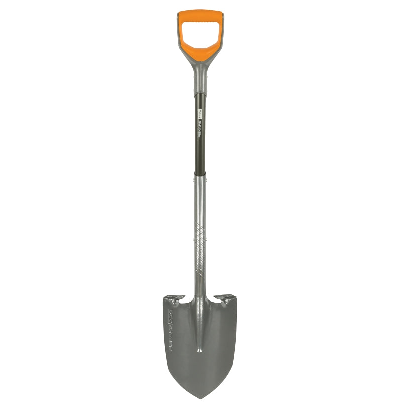 Fiskars 397960-1001 Pro Digging Shovel, Steel Blade, Aluminum Handle, D-Handle, Soft Grip Handle, 44 in L Handle