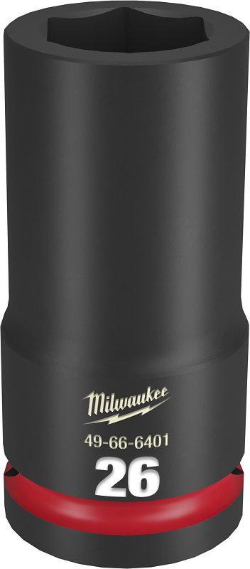 Milwaukee SHOCKWAVE Impact Duty Series 49-66-6408 Deep Impact Socket, 33 mm Socket, 3/4 in Drive, Square Drive, 6-Point