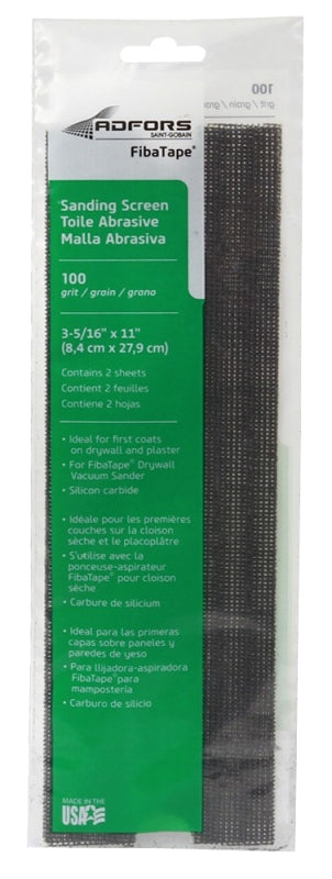 Adfors FDW6642-U Sanding Screen, 11 in L, 3-5/16 in W, 150 Grit, Fine, Silicone Carbide Abrasive