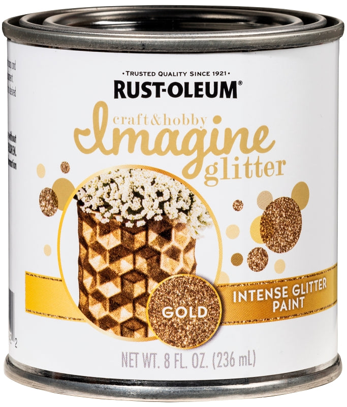 Rust-Oleum Imagine Craft & Hobby 345698 Intense Paint, Glitter Gold, 8 oz, Can