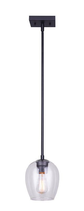 Canarm CAIN IPL1019A01BK Pendant Light, 120 V, 100 W, 1-Lamp, Type A Lamp, Metal Fixture, Black Fixture