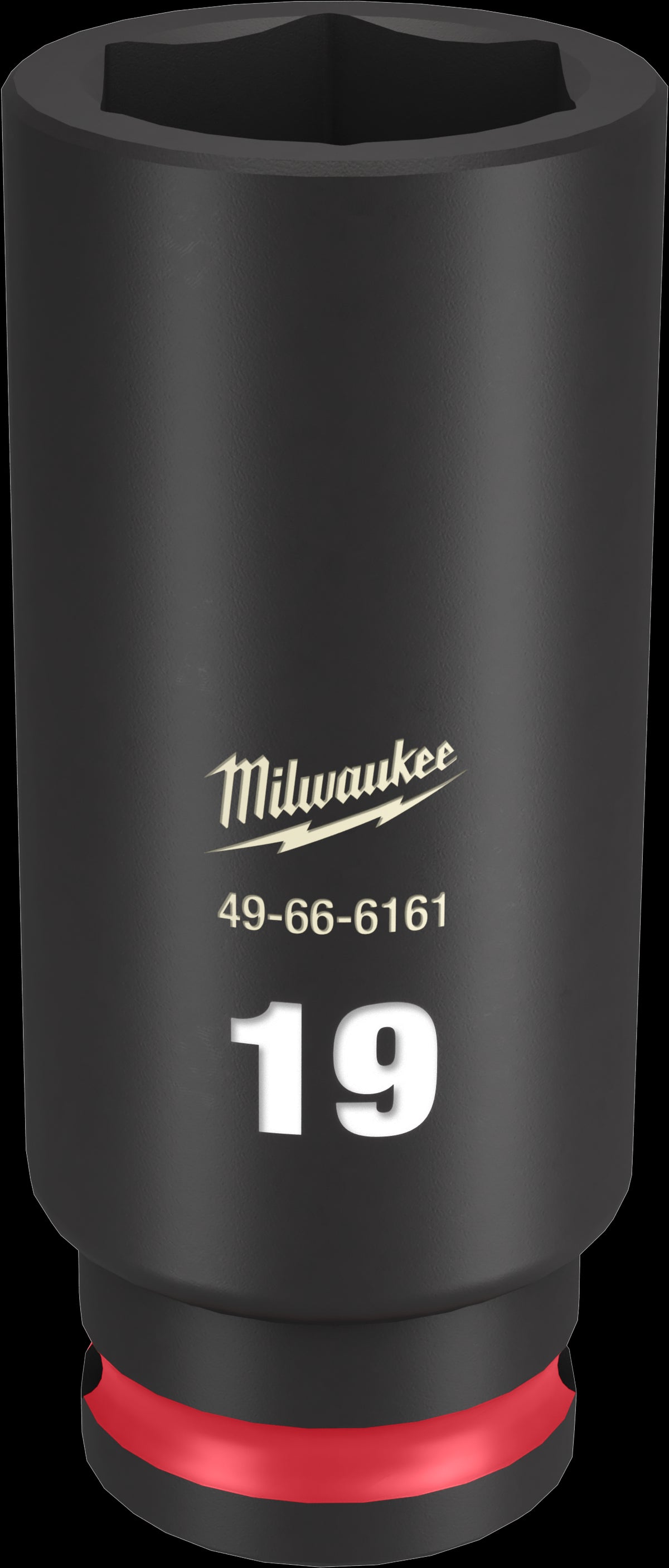 Milwaukee SHOCKWAVE Impact Duty Series 49-66-6161 Deep Impact Socket, 19 mm Socket, 3/8 in Drive, Square Drive, 6-Point