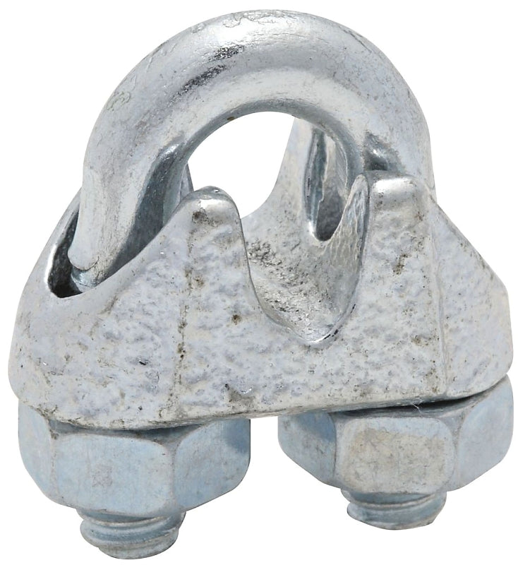 National Hardware 3230BC Series N248-286 Wire Cable Clamp, 3/16 in Dia Cable, 4 in L, Malleable Iron, Zinc