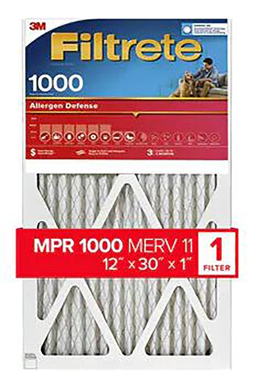 Filtrete AL42-4 Air Filter, 12 in L, 30 in W, 11 MERV, 1000 MPR, Polypropylene Frame